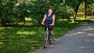fat woman cycling