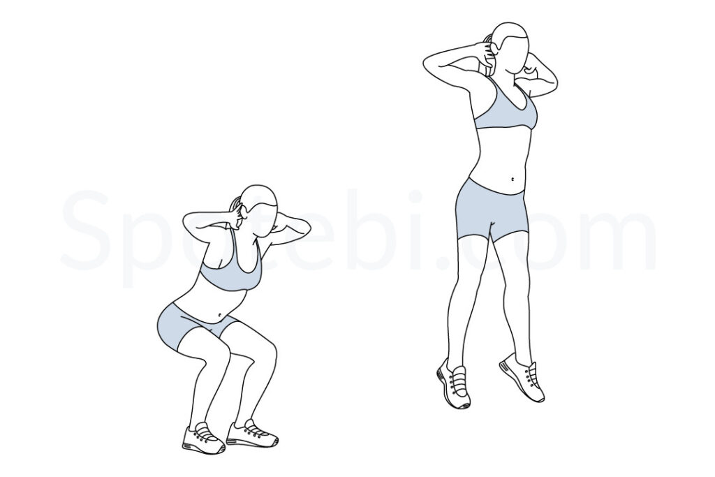 jump squat exercise illustration